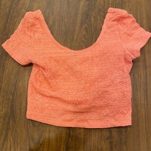 cute peach crop top xs aeropostale